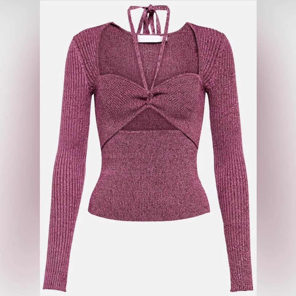 Jonathan Simkhai Ribbed Knit Purple Blouse